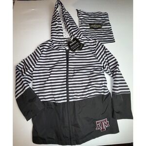 Gameday Couture Parka Jacket Texas A&M Women Black White Stripe NWT Size M